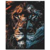 Painting by Numbers Grim Lion Head